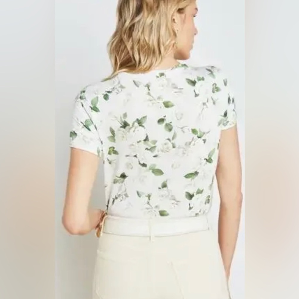 L'AGENCE Ressi Soft Floral Crewneck T-Shirt - Picture 2 of 6